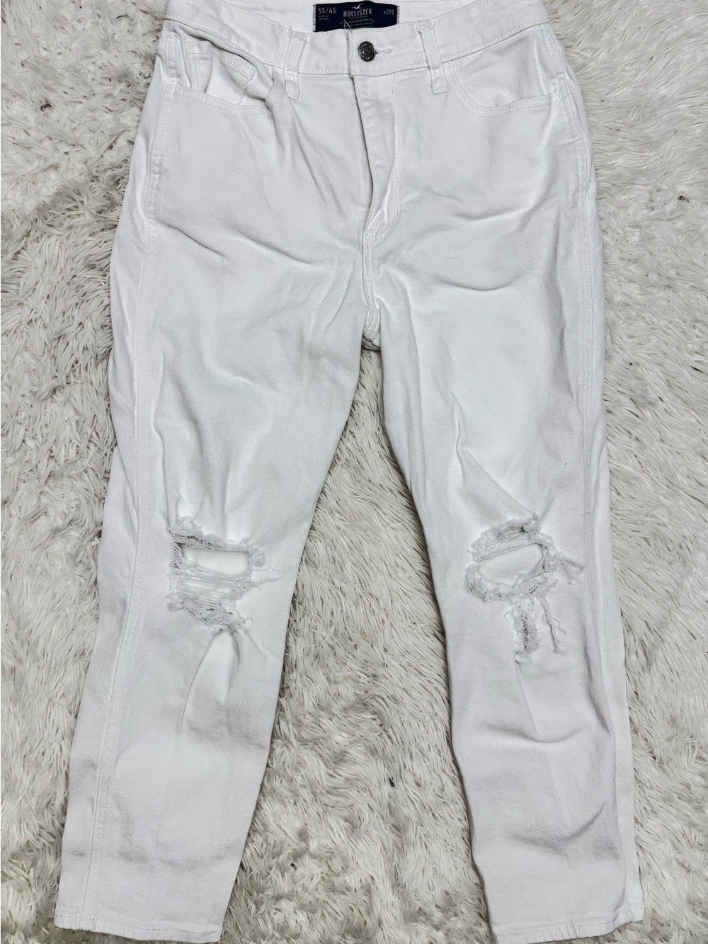 Hollister White Ripped Skinny Jeans for Women